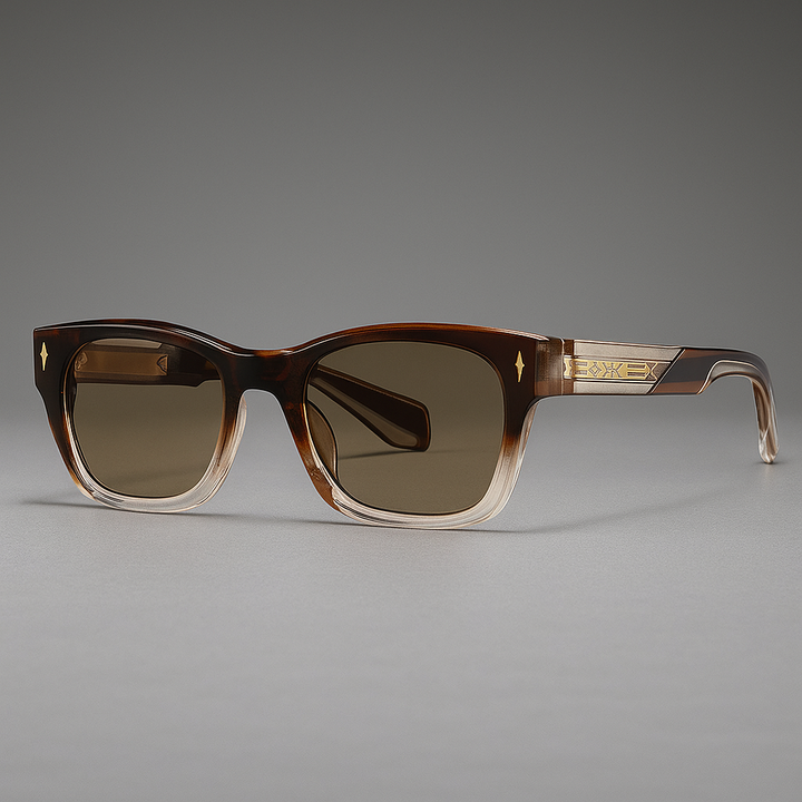 Unisex retro cat-eye sunglasses in black acetate, perfect for summer style & UV protection, front view