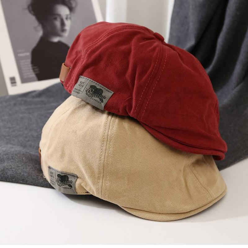 Unisex cotton beret, combining retro style with modern comfort for a unique fashion statement.