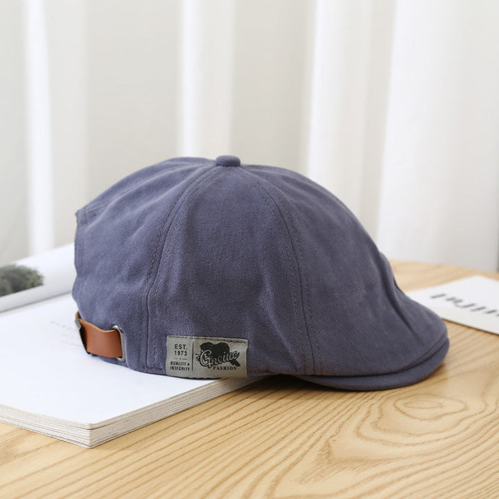 Comfortable unisex cotton beret cap, featuring a classic retro design for a touch of vintage elegance.