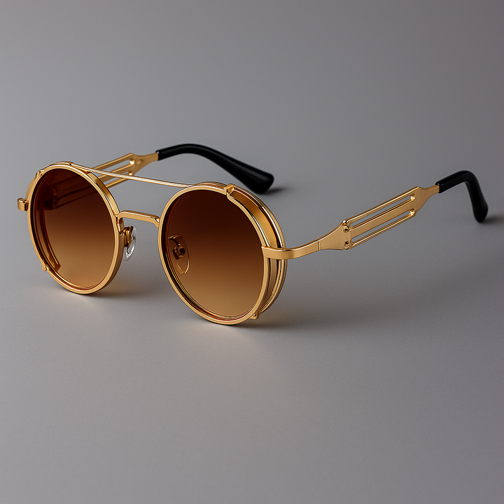 Fashionable unisex retro-modern sunglasses featuring a unique shield design and gradient UV400 lenses.