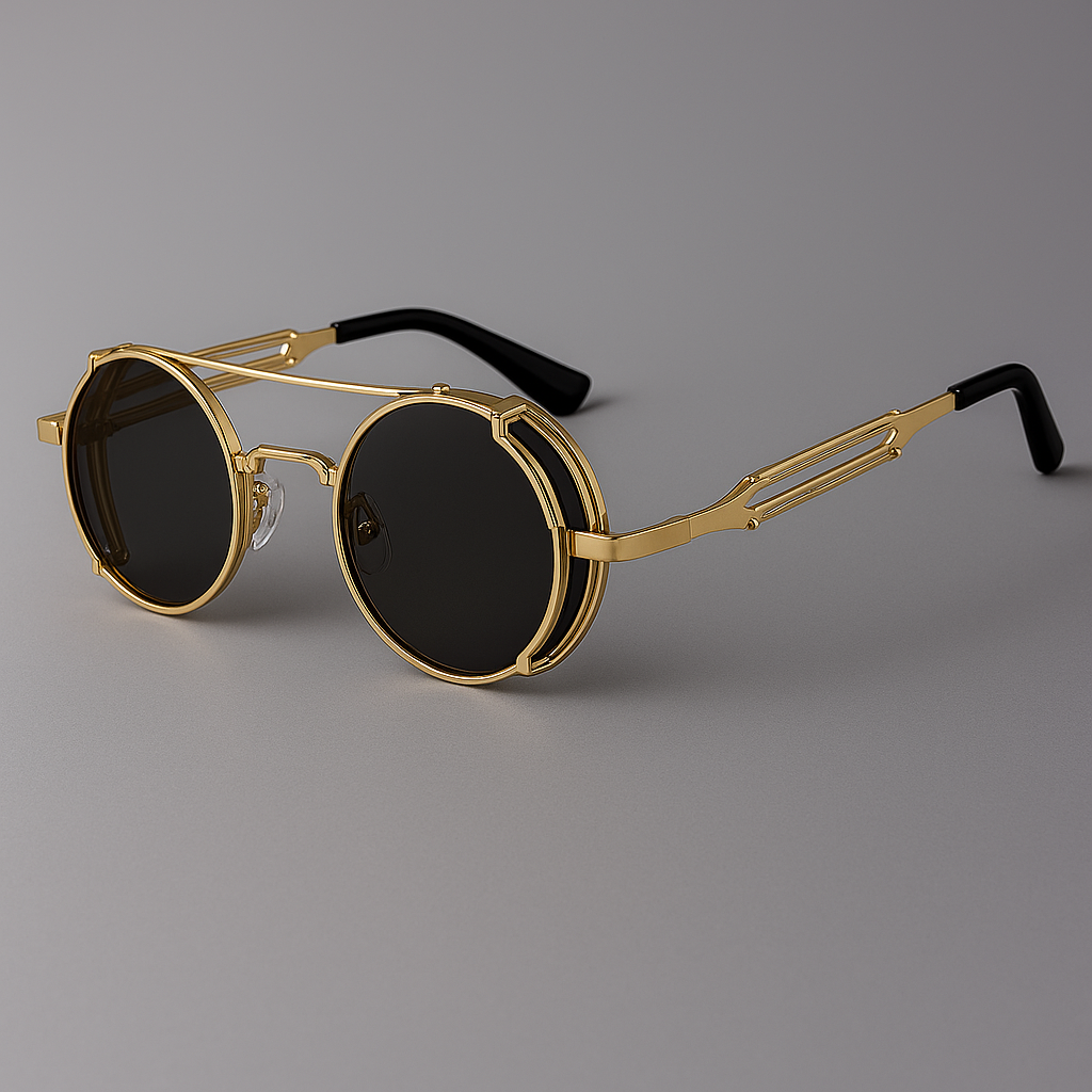 Unisex sunglasses combining retro and modern styles, showcasing gradient lenses and a durable metal frame.