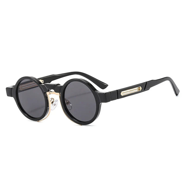 Unisex round sunglasses with dark lenses, ideal for summer fashion and UV protection