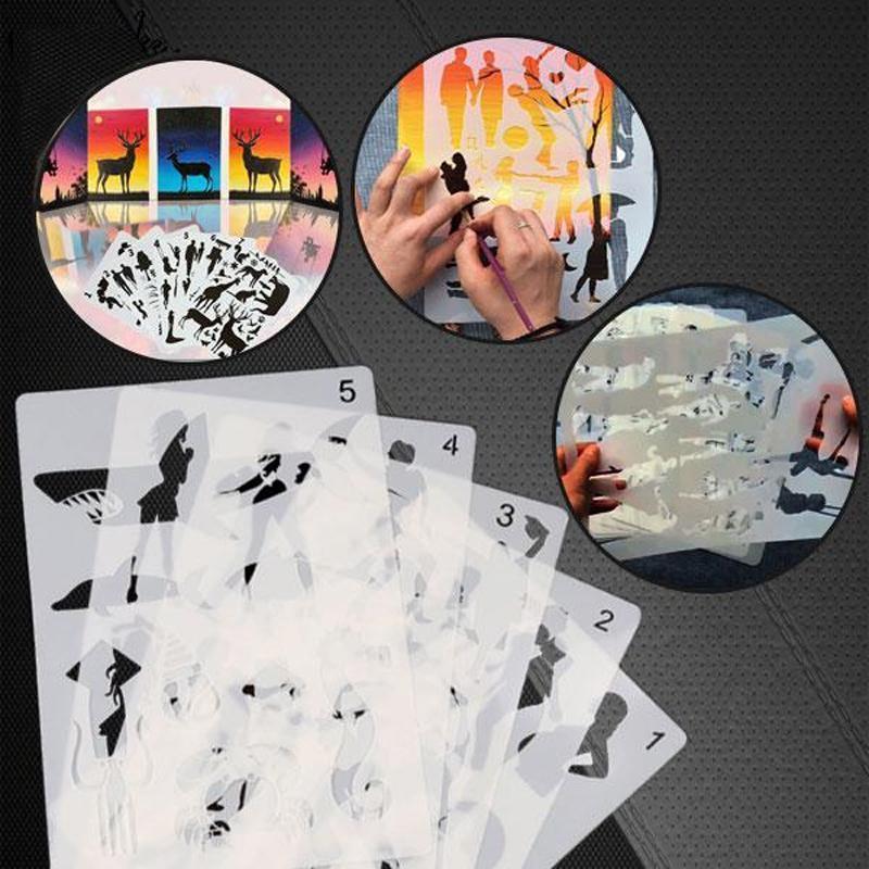 Unisex reusable drawing stencils for creative art projects, ideal for kids' crafts and DIY art