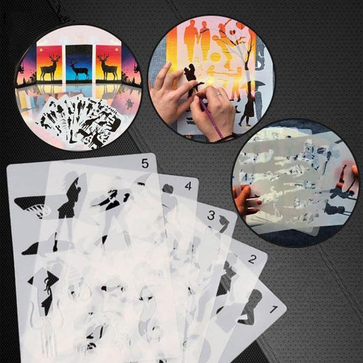 Unisex reusable drawing stencils for creative art projects, ideal for kids' crafts and DIY art