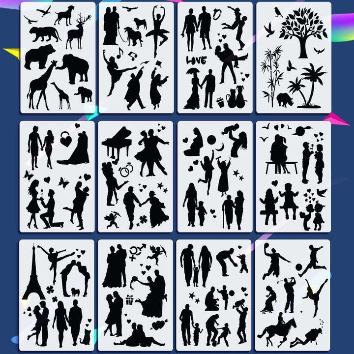 Kid-friendly reusable drawing stencils, great for imaginative play and DIY artwork