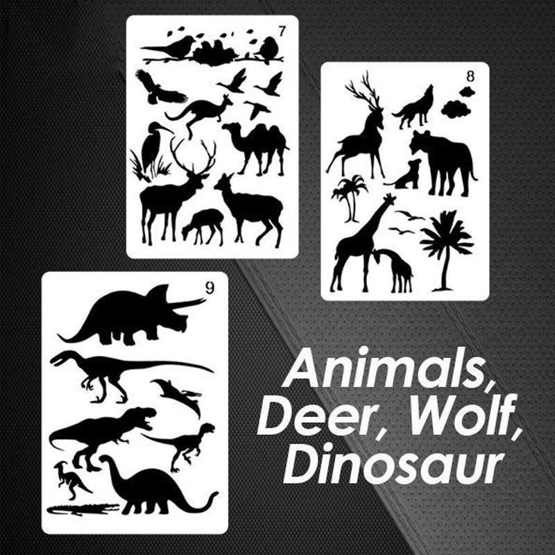 Versatile reusable drawing stencils for multiple creative projects and art supplies