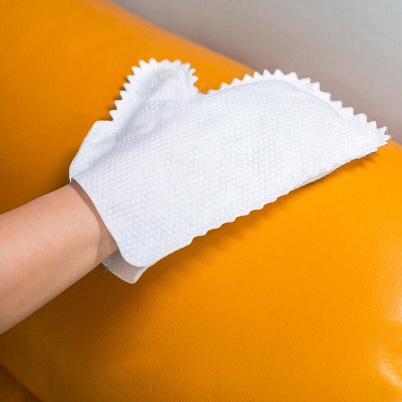Close-up of fish scale pattern cleaning glove, showing absorbent bamboo fiber material