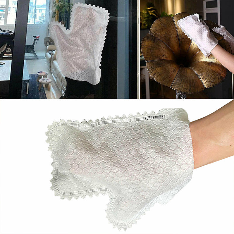 Reusable cleaning gloves with fish scale design, perfect for kitchen and glass surfaces