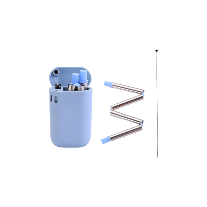 Unisex stainless steel drinking straw, collapsible design for easy packing, a must-have travel accessory.