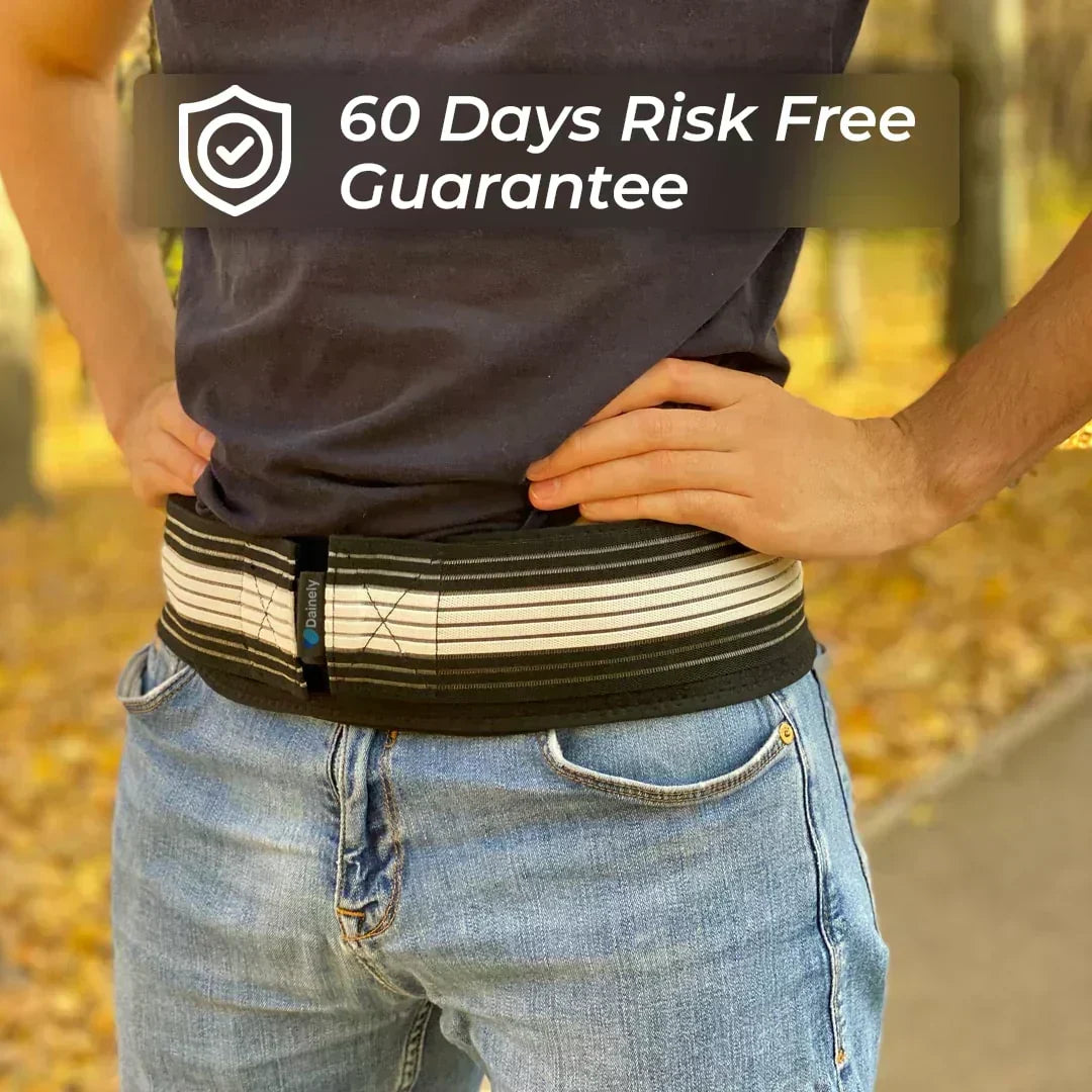 Sciatica hip brace, unisex & adjustable, providing support for lower back & SI joint pain.