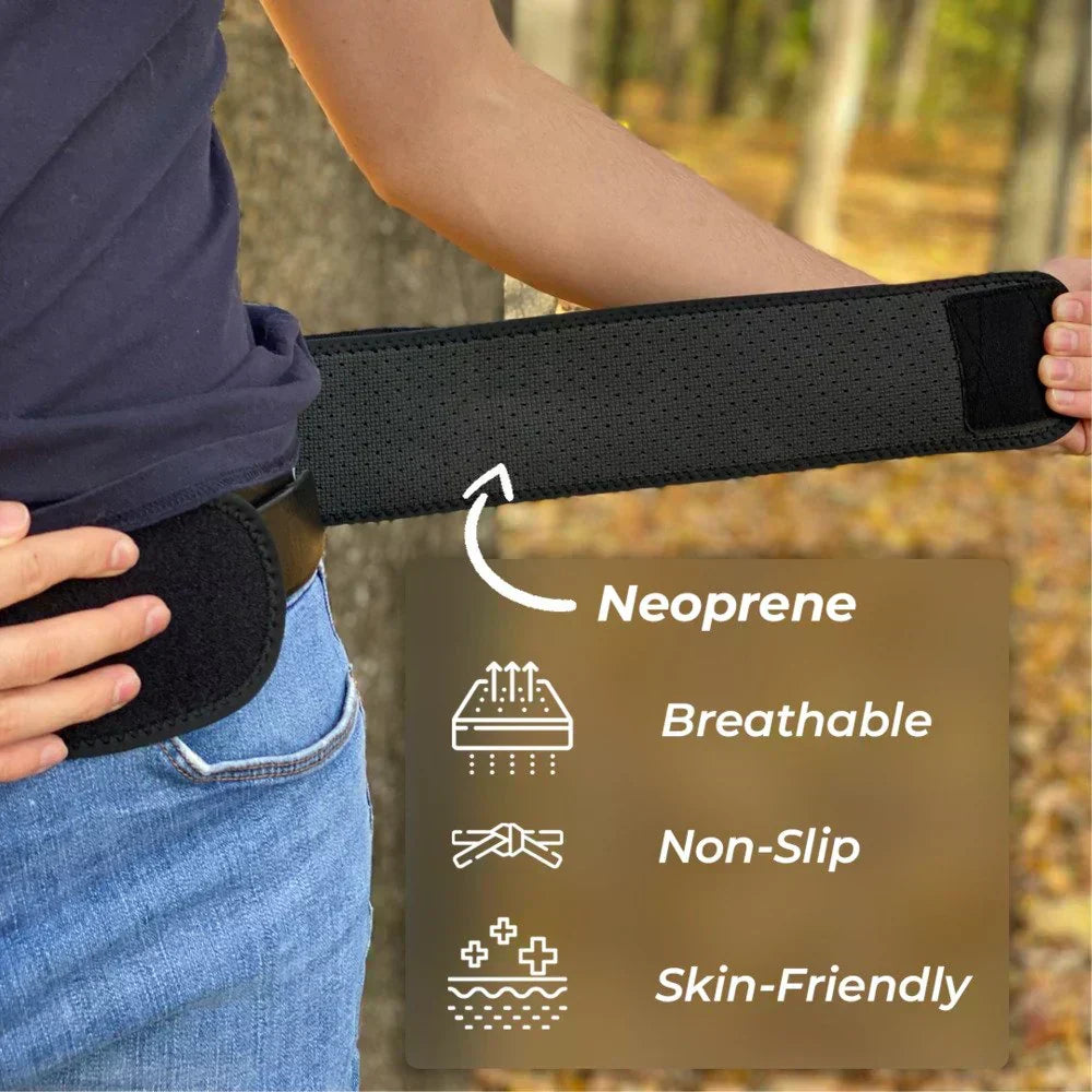 Adjustable SI joint belt, effectively relieving sciatica, hip pain & lower back discomfort.