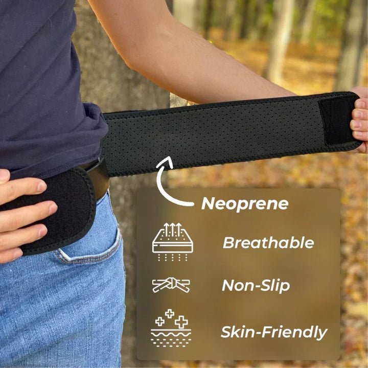 Adjustable SI joint belt, effectively relieving sciatica, hip pain & lower back discomfort.
