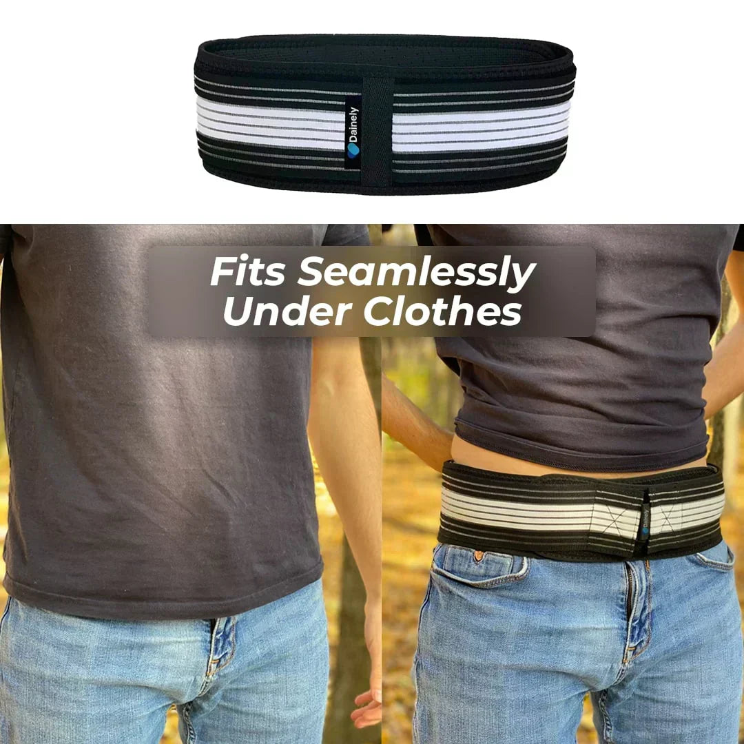 Adjustable sacroiliac SI joint support belt for sciatica, hip & lower back pain relief.
