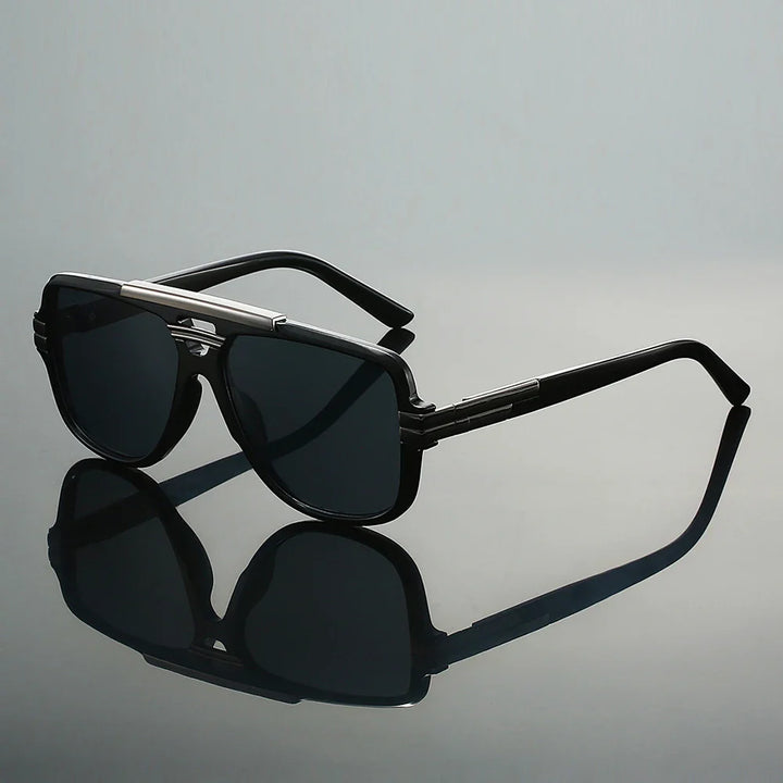 Fashionable unisex sunglasses with a sculpted frame, perfect for outdoor accessories.