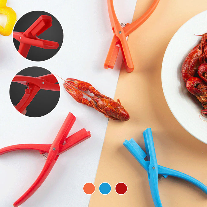 Set of two red plastic Seafood Sheller Tools, ideal kitchen gadget for peeling seafood