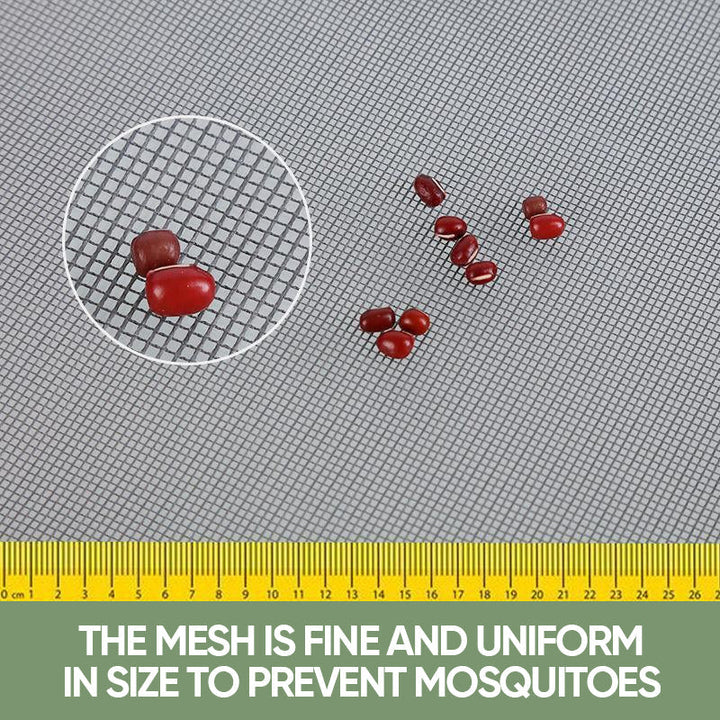 Unisex anti-mosquito window screen with a ruler, demonstrating easy measurement for DIY install