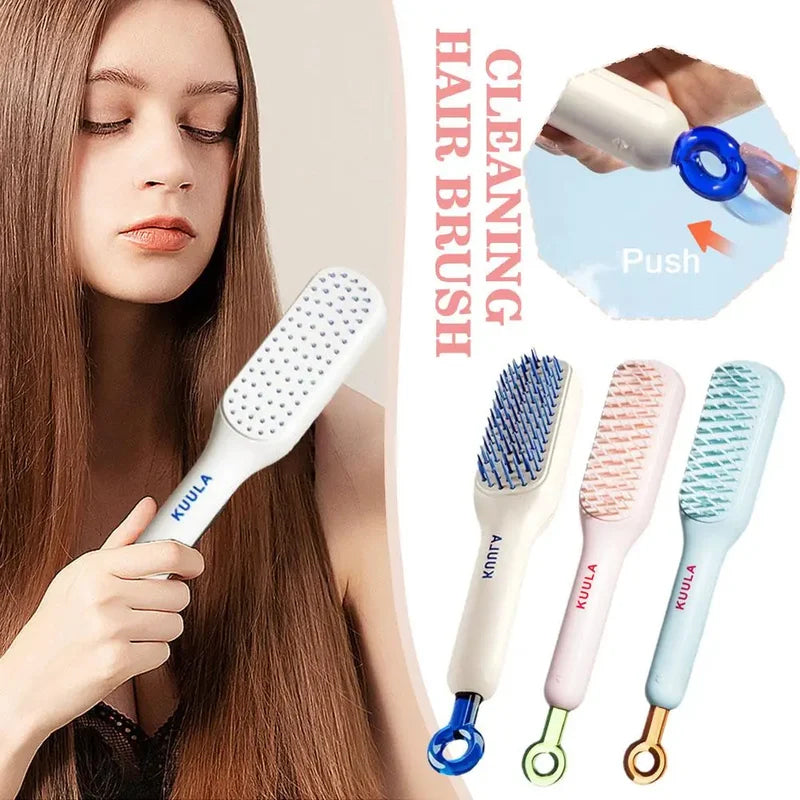 Anti-static hair brush with airbag cushion, providing comfortable detangling without frizz