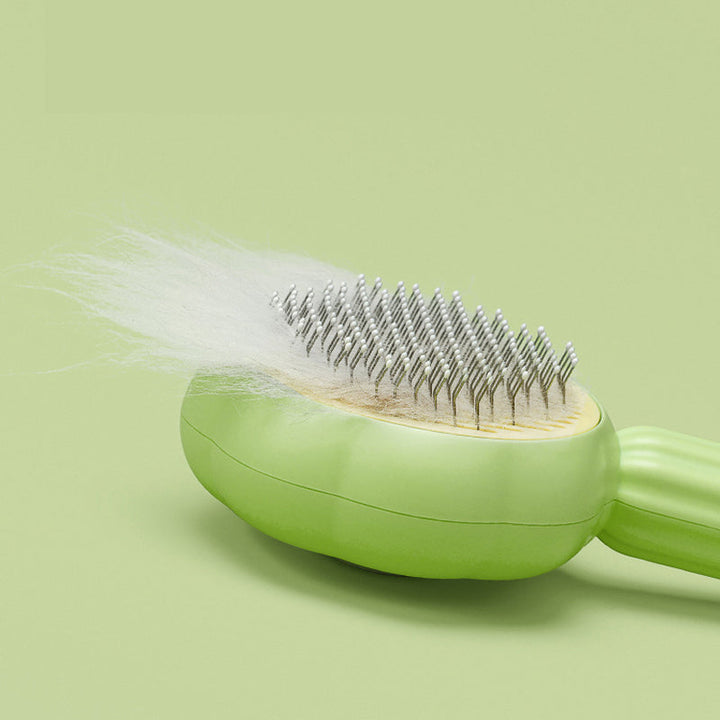 Unisex Pet Grooming Brush with a push-button self-cleaning feature, ideal for dogs and cats