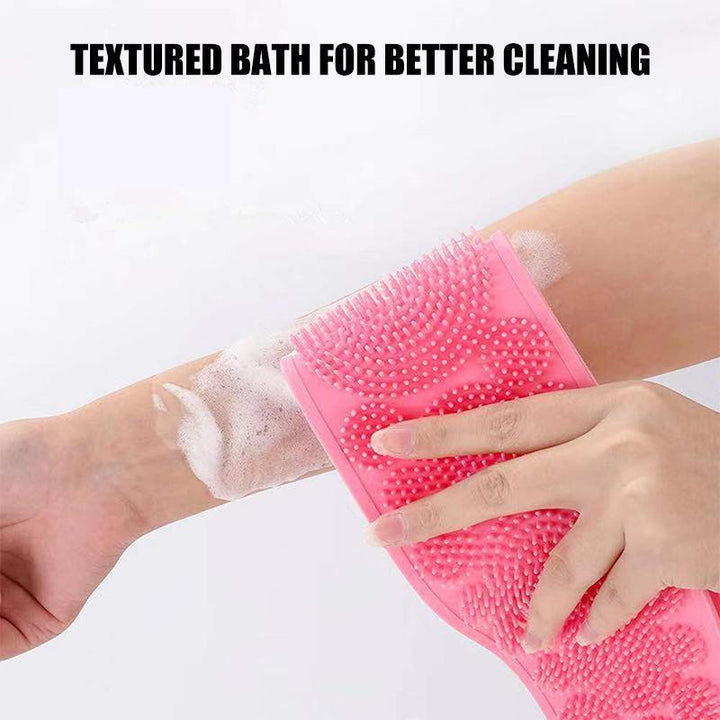 Back scrubber bath belt, showing its flexible design for easy reach and deep cleansing