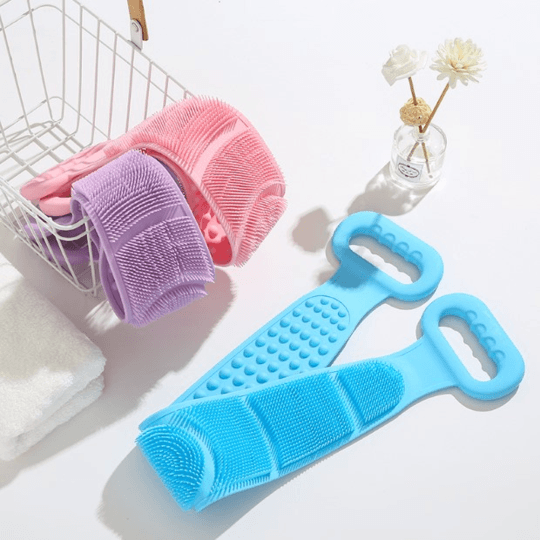 Unisex bath accessory: a silicone back scrubber designed for deep cleaning and skin invigoration