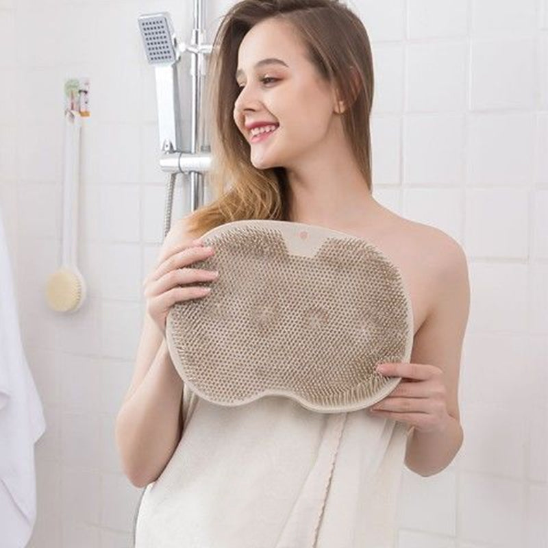 Full-body cleaning solution: flexible silicone shower scrubber and massager with grip