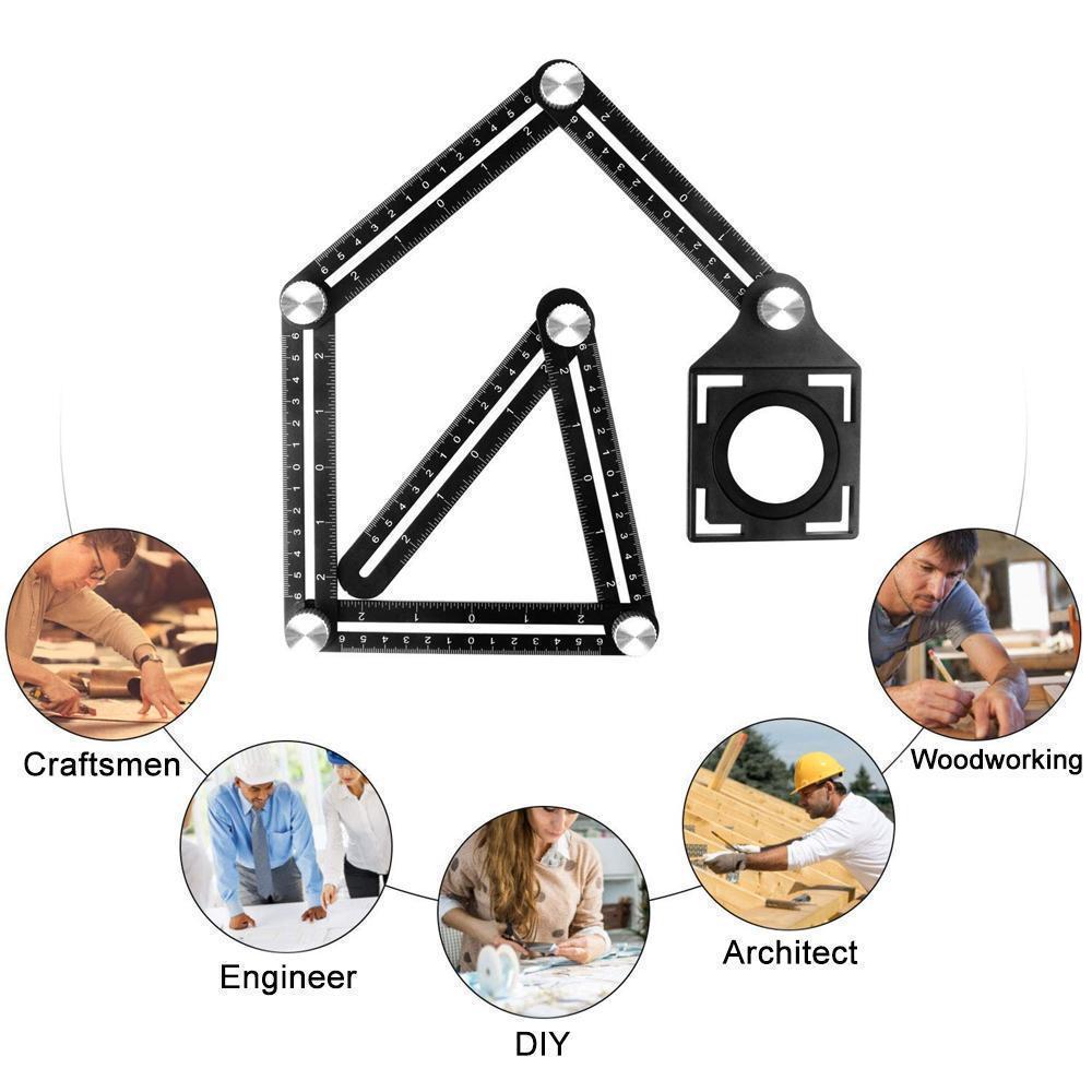 Precision angle measuring tool in aluminum alloy, essential for construction and DIY projects.