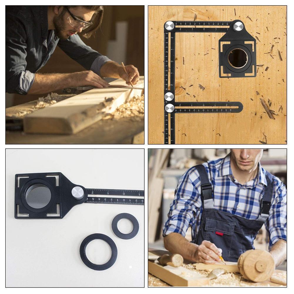 Robust aluminum construction angle tool, ideal for professional and home improvement use.