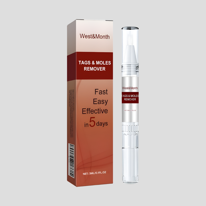 Unisex Skin Tag & Mole Remover Pen for painless blemish removal, promoting clear, smooth skin. Natural home remedy.