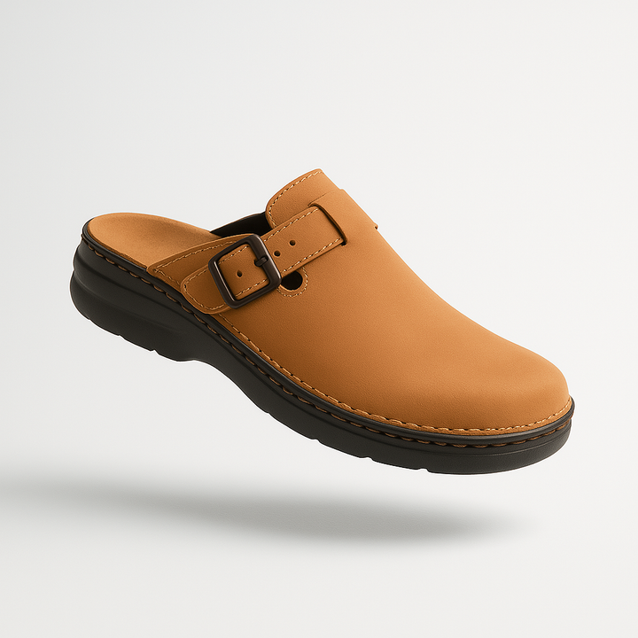 Unisex work clogs, slip-on design with orthopedic support for comfortable long shifts. Durable and easy to clean.