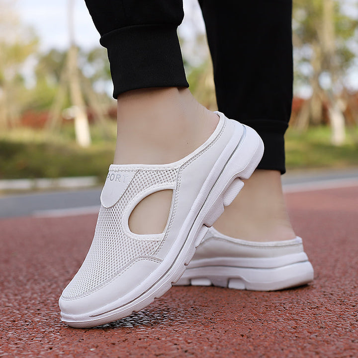 Soft, breathable mesh slip-on shoes for unisex comfort, lightweight design perfect for walking & casual use.