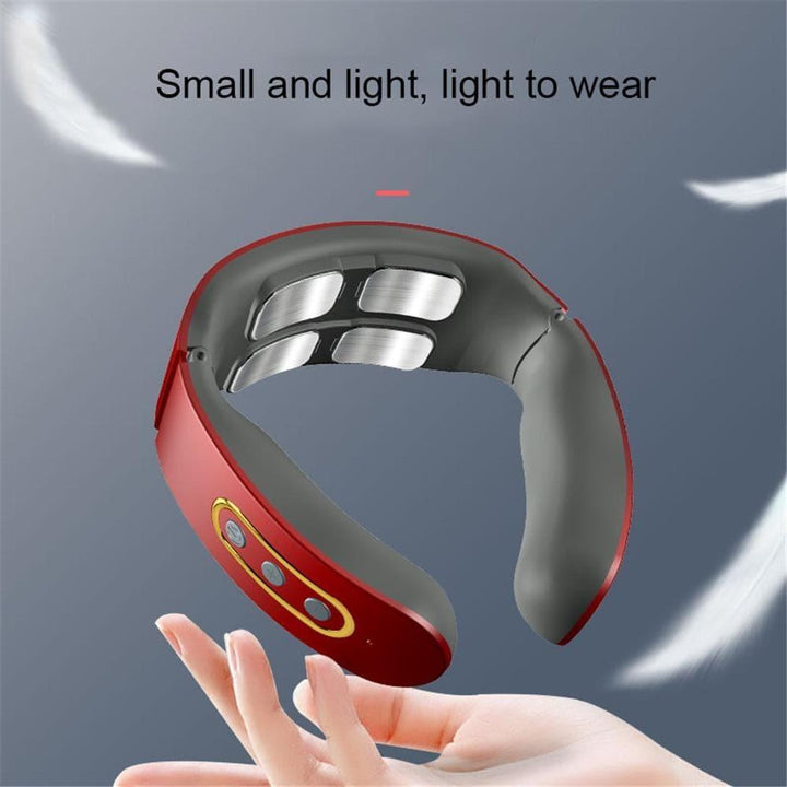 Sleek smart 4D neck & shoulder massager delivering soothing heat therapy for ultimate pain & tension relief.