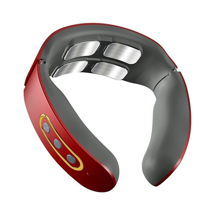 Unisex smart 4D neck and shoulder massager, providing portable heat relief for muscle relaxation & pain.