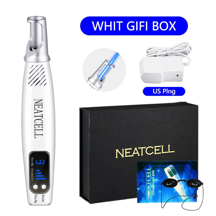 Home-use laser pen for tattoo & freckle removal. This smart device offers melanin & pigment reduction for clear skin.