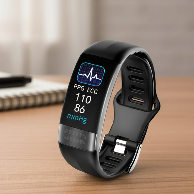 Unisex smartwatch for daily use, featuring ECG, blood pressure, and sleep tracking.