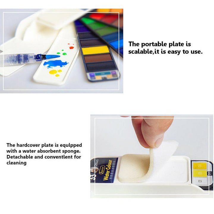 Beginner-friendly gouache and watercolor paint set, solid cakes, ideal for crafts and painting.