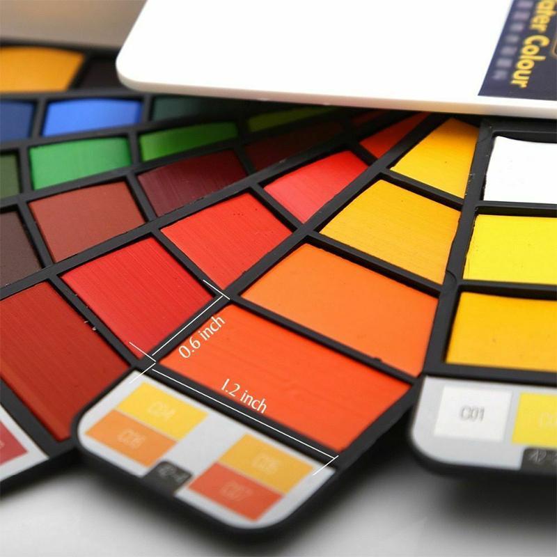 Closed unisex gouache paint set with secure lid, perfect for travel and on-the-go painting.