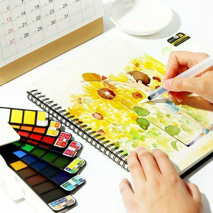 Unisex gouache paint set, 24 solid colors, suitable for both beginner and professional painters.