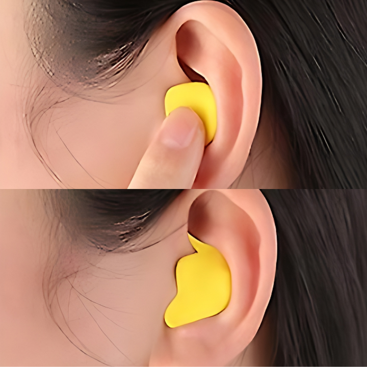 Travel essential: unisex soundproof earplugs. Portable silicone noise cancelling sleep aid for flights and hotels.
