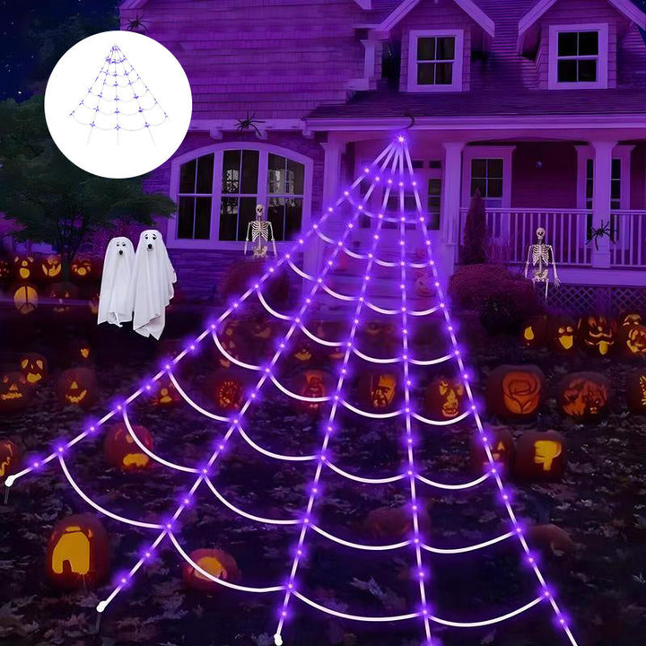 Unisex Spider Web Hanging Light Room Decor, perfect for Halloween, gothic, or party ambiance.