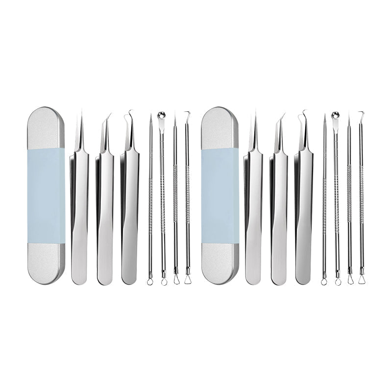 Product packaging showing the unisex blackhead & pimple remover tool kit, skin care essential