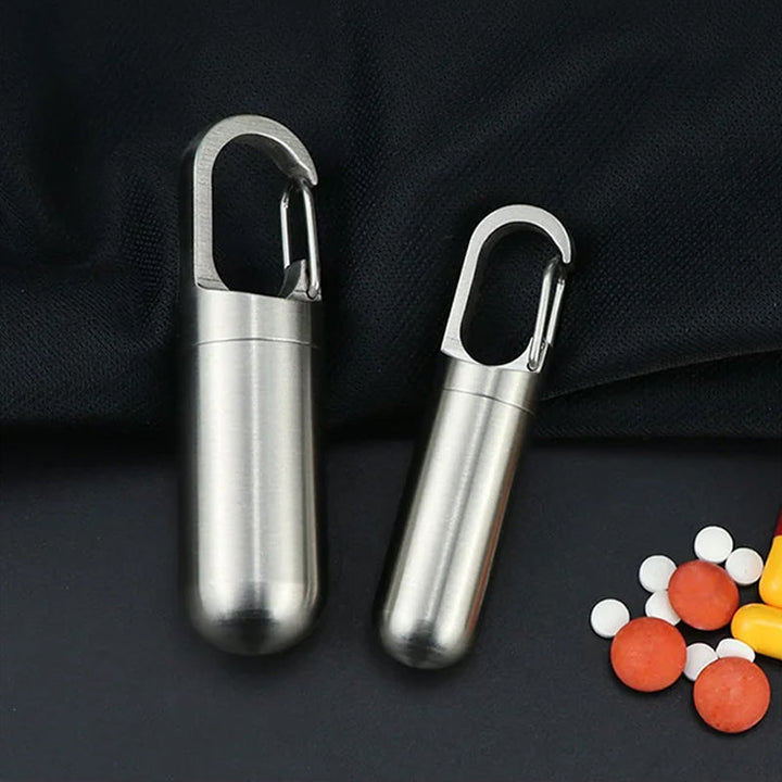 Pill box made of stainless steel, waterproof and portable, perfect medicine organizer