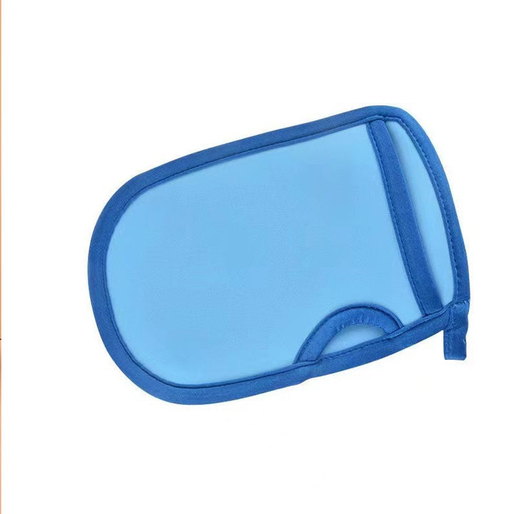 Beige exfoliating bath mitt, designed for unisex use, enhances shower experience