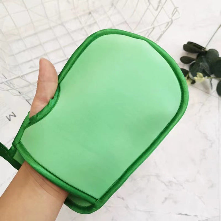 Unisex bath mitt, specializing in exfoliation, for a radiant and smooth skin texture