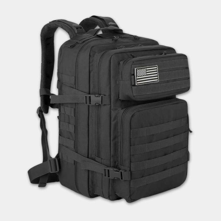 Unisex survival backpack for hiking & outdoor adventures. Durable tactical gear for camping & travel exploration.