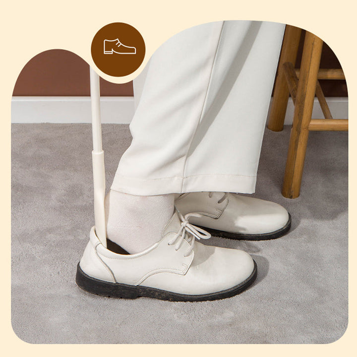 Diagram showing the extension mechanism of a telescopic shoe horn, a clever travel accessory