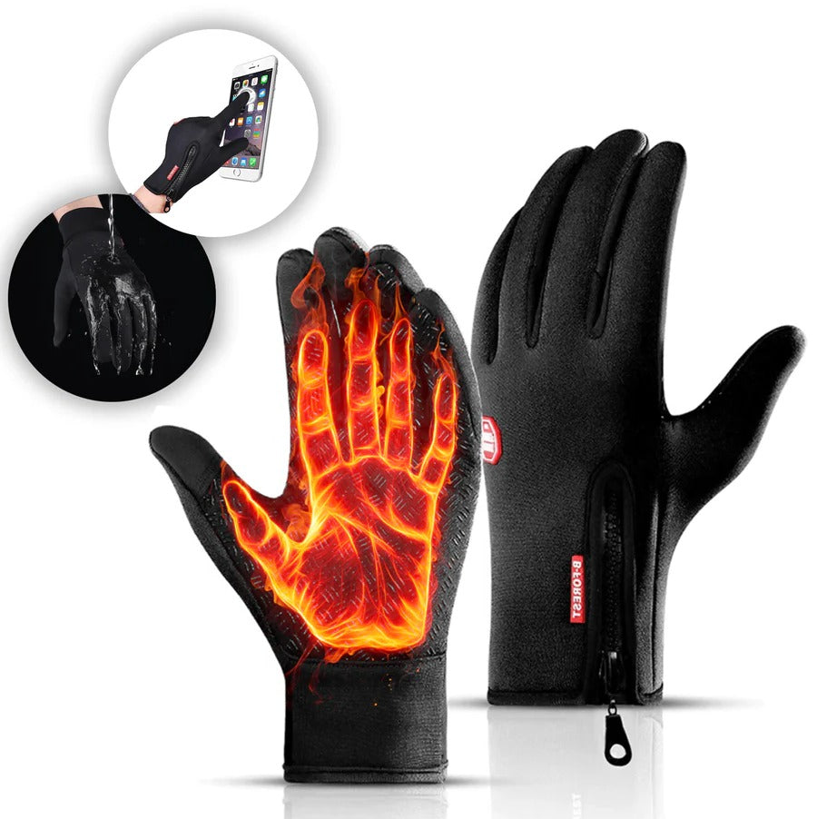 Warm, windproof, water-resistant unisex gloves, anti-slip grip for outdoor activities.