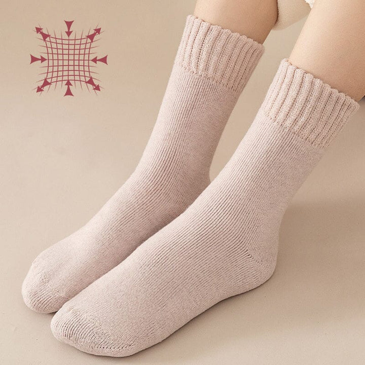 Unisex Thermal Winter Socks, brown, showcasing thick plush lining for superior insulation