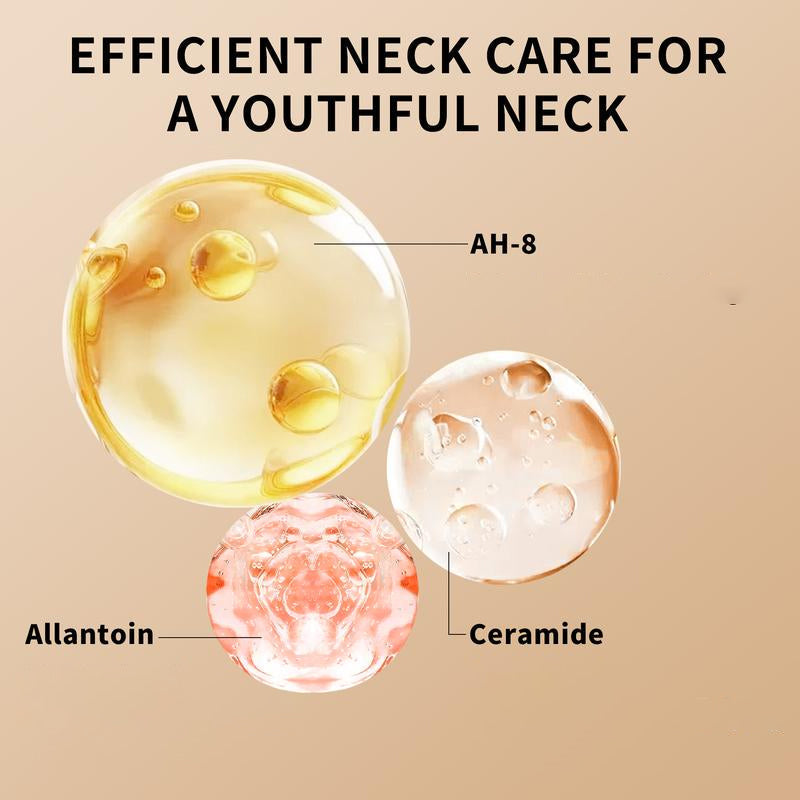 Ergonomic roller applicator of unisex neck cream, designed for easy anti-aging skincare application