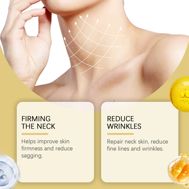 Texture shot: Luxurious anti-aging neck cream for crepey skin, rich hydrating formula, firming