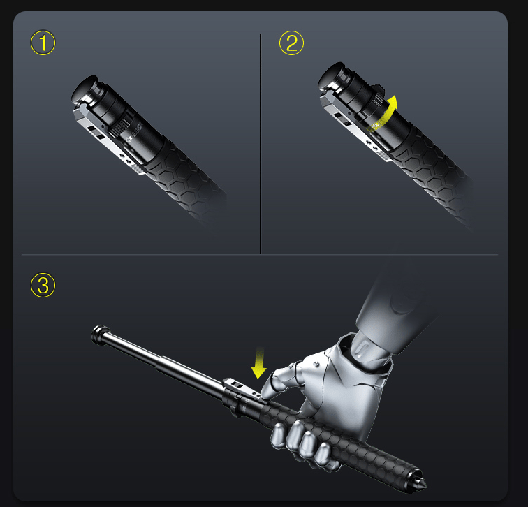 Compact hiking pole, a versatile walking stick for travel, outdoor gear & personal security.
